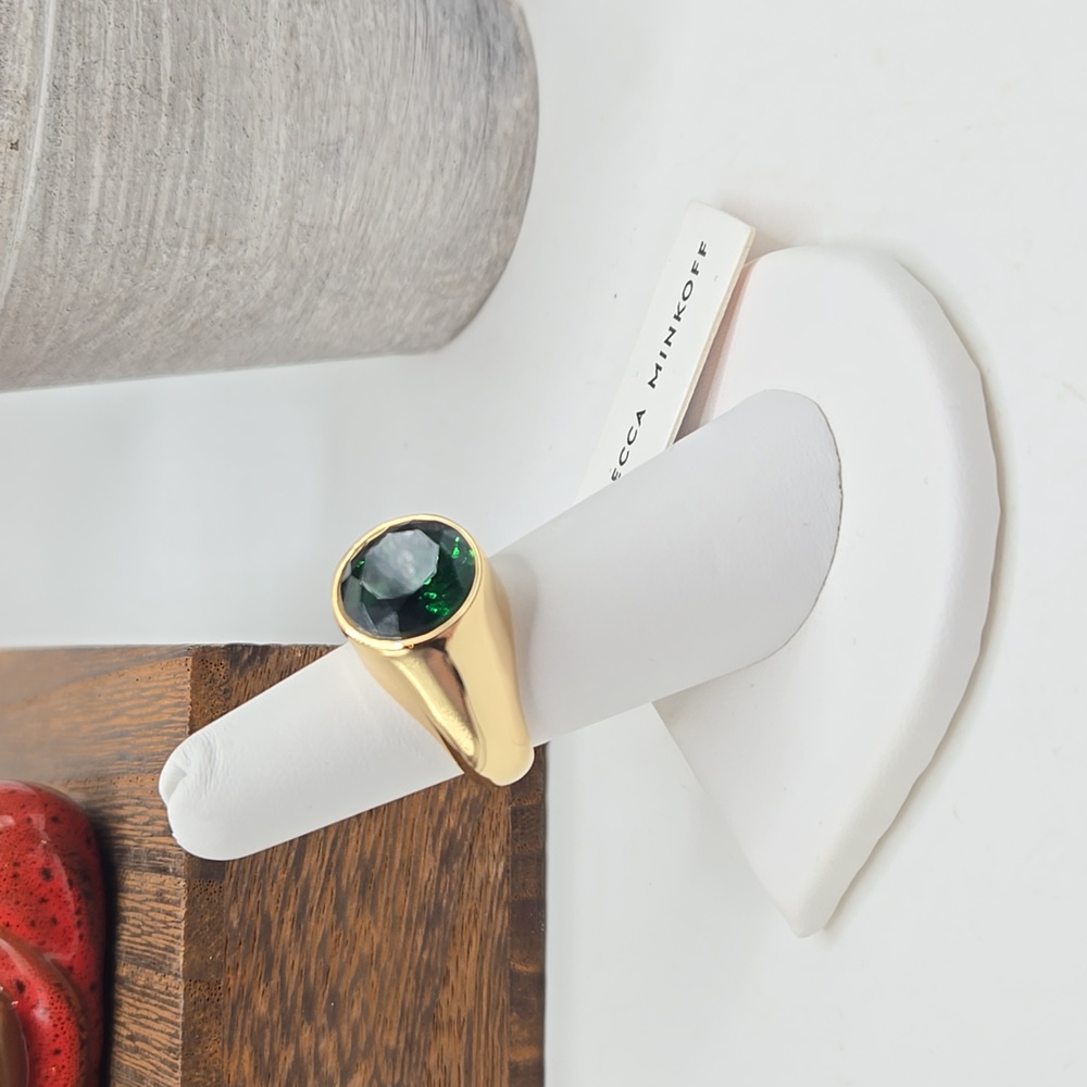 Rebecca Minkoff Gold Ring with Green Stone
